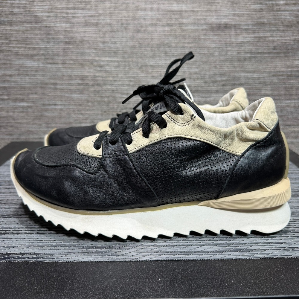 Andia Fora Ruffle SQ Sneakers Women 38 Black Cream Chunky Platform Leather Italy